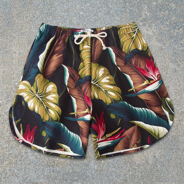 Botanical pattern men's shorts