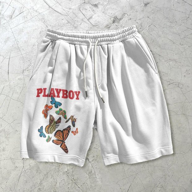 Outdoor sports leisure butterfly retro print shorts