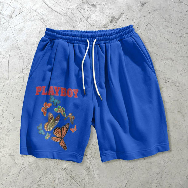 Outdoor sports leisure butterfly retro print shorts