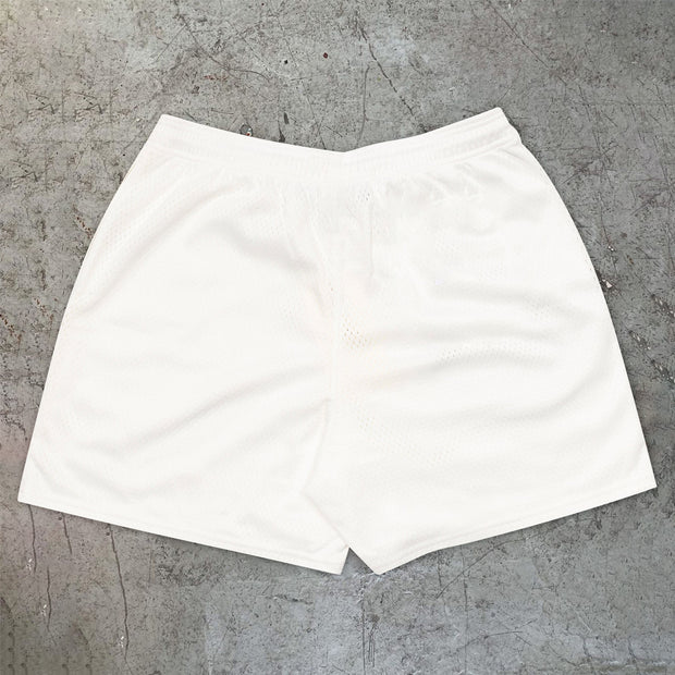 New York Peace Print Mesh Shorts