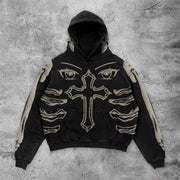Street skull cross hoodie