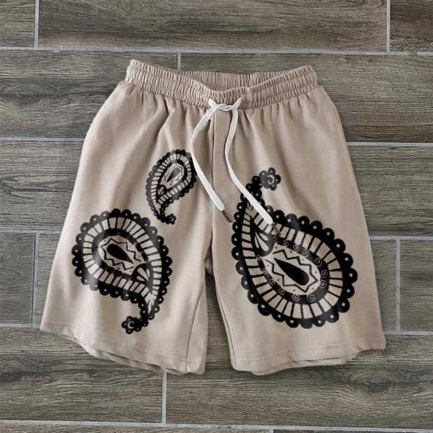 Personalized street retro print shorts