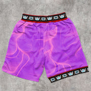 Tie-Dye Art Print Mesh Track Shorts