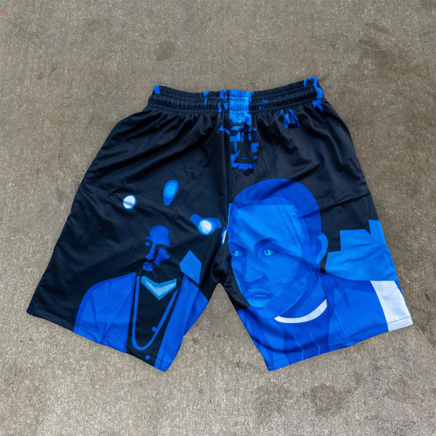 Hip-hop streetwear print shorts
