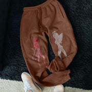 Street fashion casual angel devil pattern trousers
