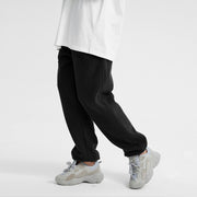 Contrast Vintage Plush Print Casual Trousers