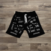 Statement print casual track shorts