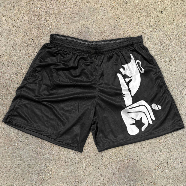 Stylish Casual Loose Mesh Print Track Shorts
