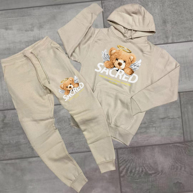 Paradise teddy bear casual street sports home plus velvet suit