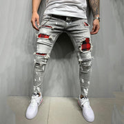 Slim-fit ripped jeans