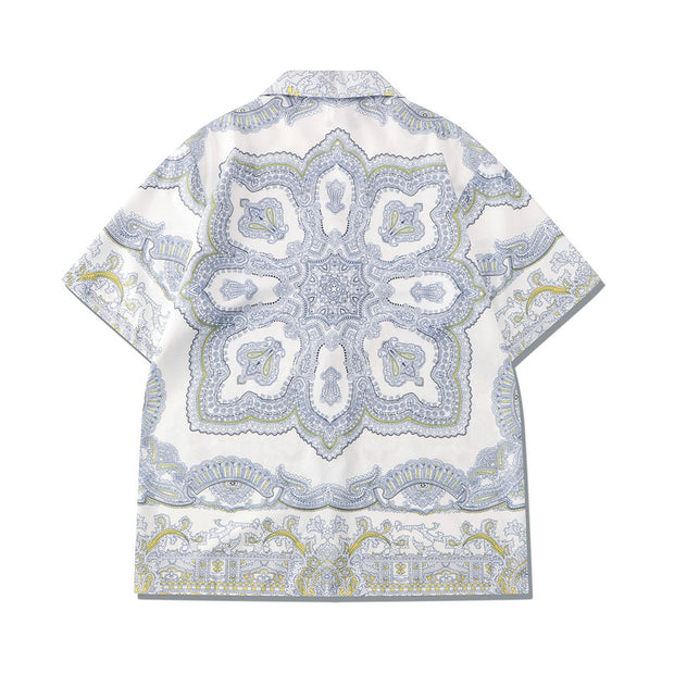 Trendy Baroque Casual Shorts Shirt Loose Short Sleeve Suit