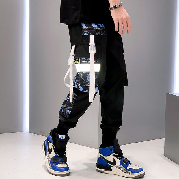 Loose and thin street hiphop reflective hip-hop pants
