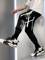 Loose and thin street hiphop reflective hip-hop pants