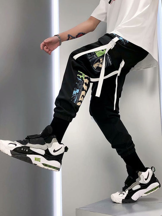 Loose and thin street hiphop reflective hip-hop pants