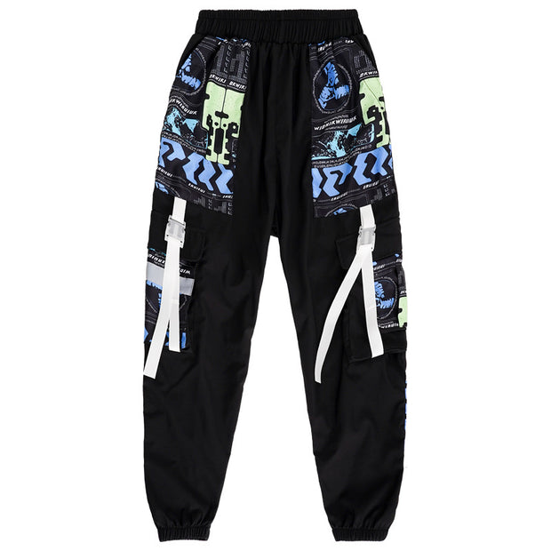 Loose and thin street hiphop reflective hip-hop pants