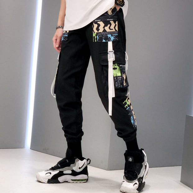 Loose and thin street hiphop reflective hip-hop pants