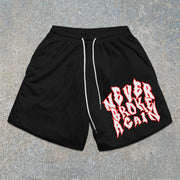 street-pattern mesh shorts