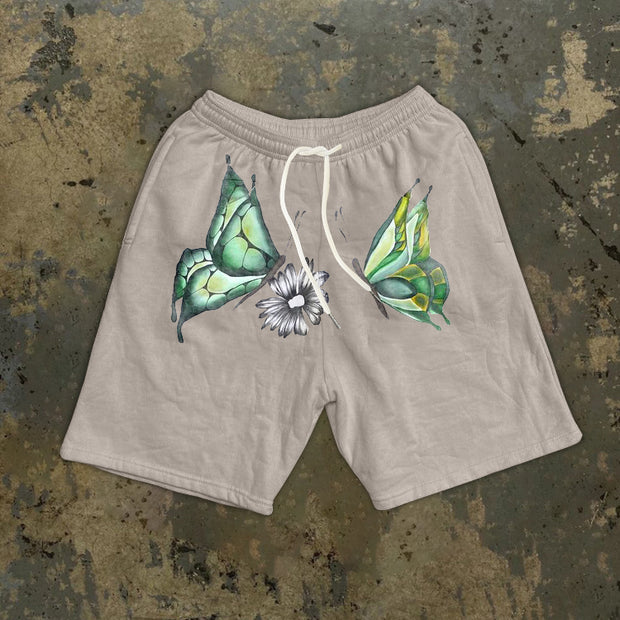 Personalized butterfly print hip-hop shorts