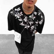 Trendy Floral Print Crew Neck T-Shirt