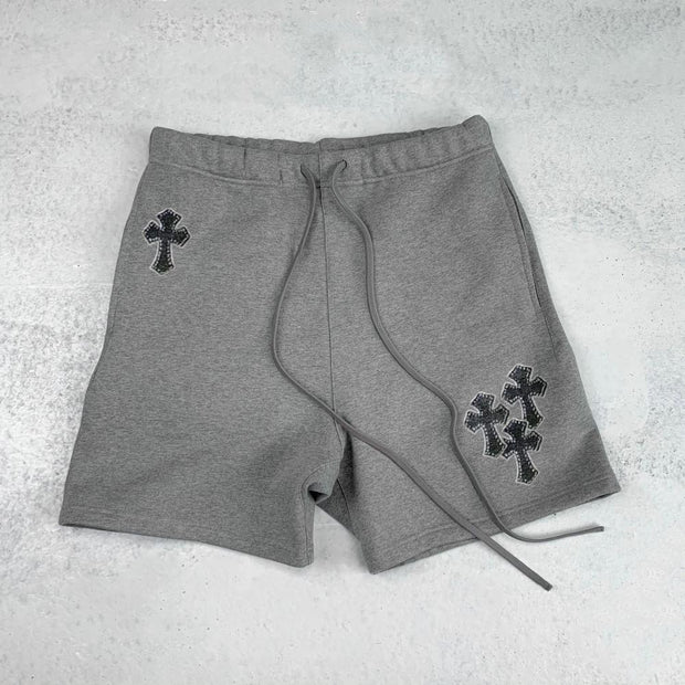 Fashion cross-print casual shorts