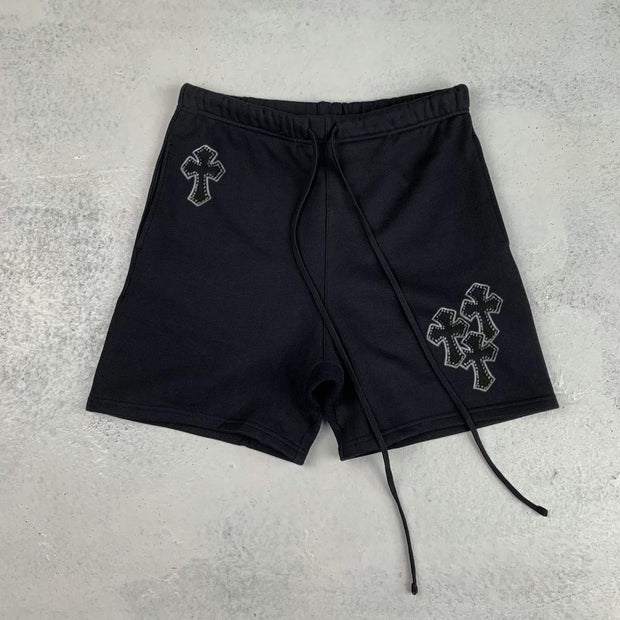 Fashion cross-print casual shorts