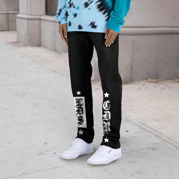 Street Style Hip Hop Straight Casual Denim Trousers