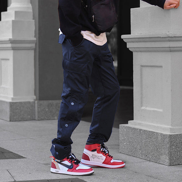Cargo pants plus velvet-breasted code loose straight street trousers