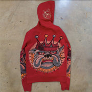 Personalized street style Japanese men's printed zipper sweatshirt