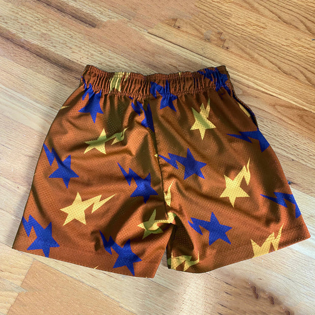 Contrasting retro smiley print street shorts