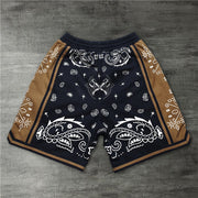 Trendy cashew print sports shorts