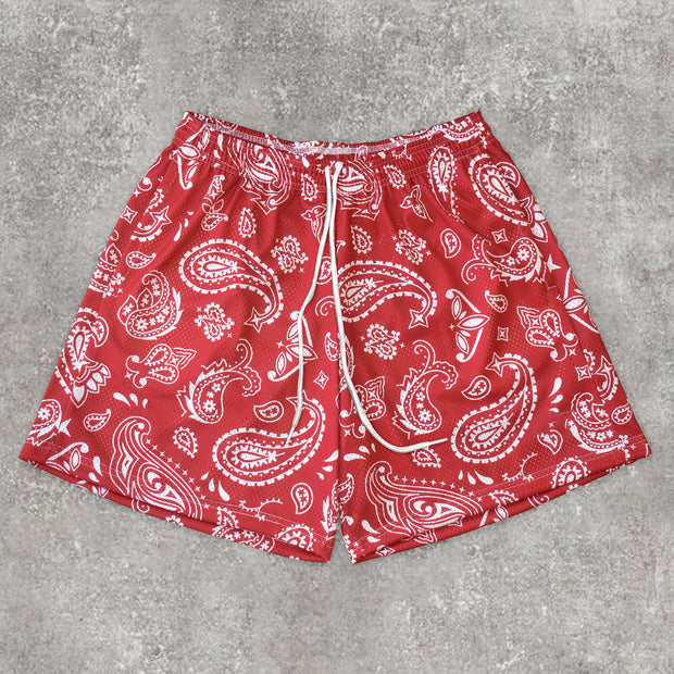 Statement street cashew print track shorts