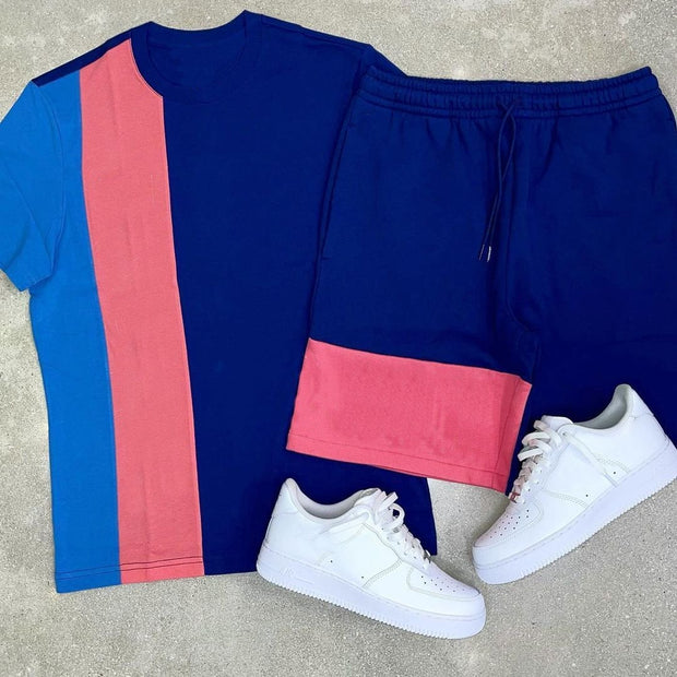 Casual color matching suit