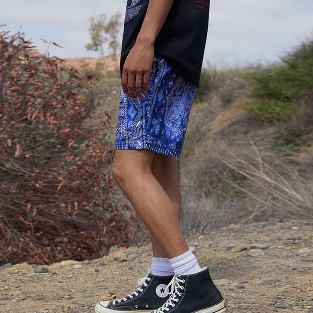 Cashew Flower Fashion Hip Hop Print Street Shorts
