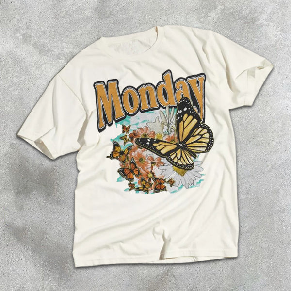 Butterfly Graphic Print Short Sleeve T-Shirt