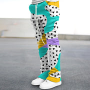 Contrasting Vintage Print Street Flared Pants