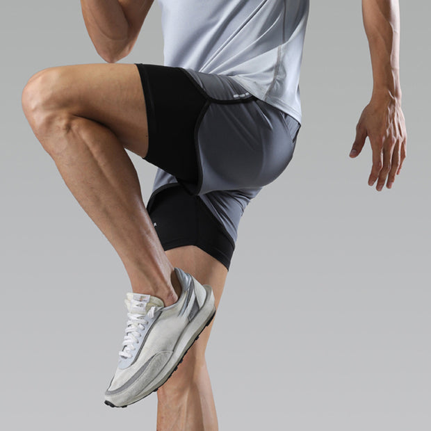 Quick-drying sports shorts training tight-fitting breathable running fitness lining anti-running three-point pants