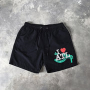 Letter Print 5 Inseam Shorts
