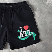 Letter Print 5 Inseam Shorts