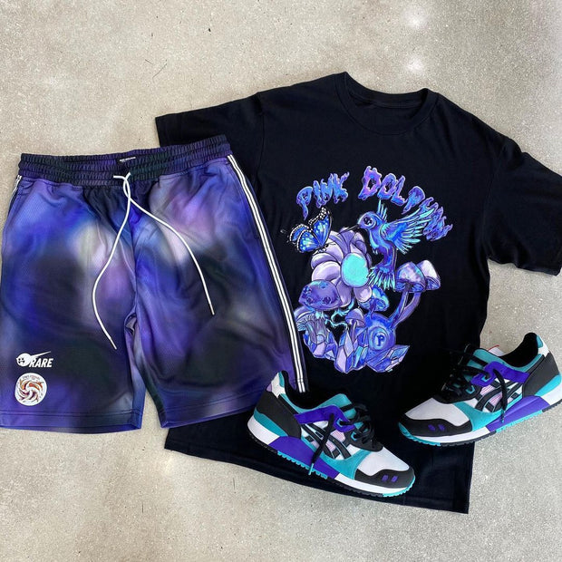 Street personality casual printed short-sleeved sports suit