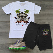 Printed short sleeve casual sports suit