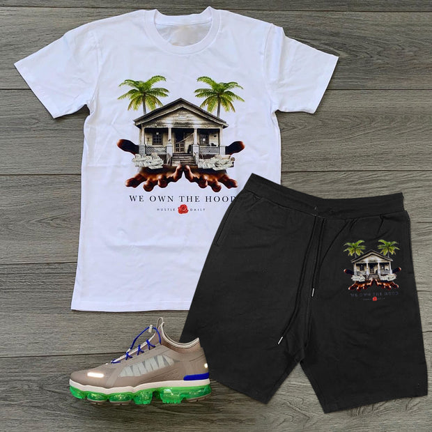 Printed short sleeve casual sports suit